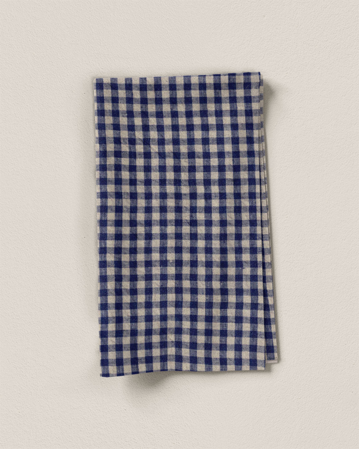 Navy Small Gingham Stonewashed Linen