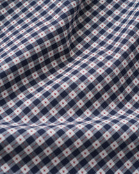 Navy Small Stitch Gingham Cotton