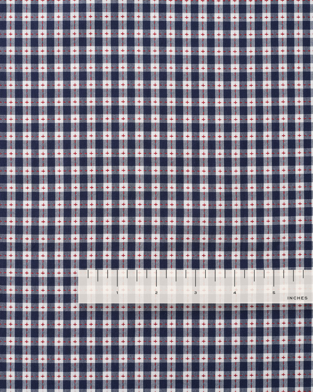 Navy Small Stitch Gingham Cotton