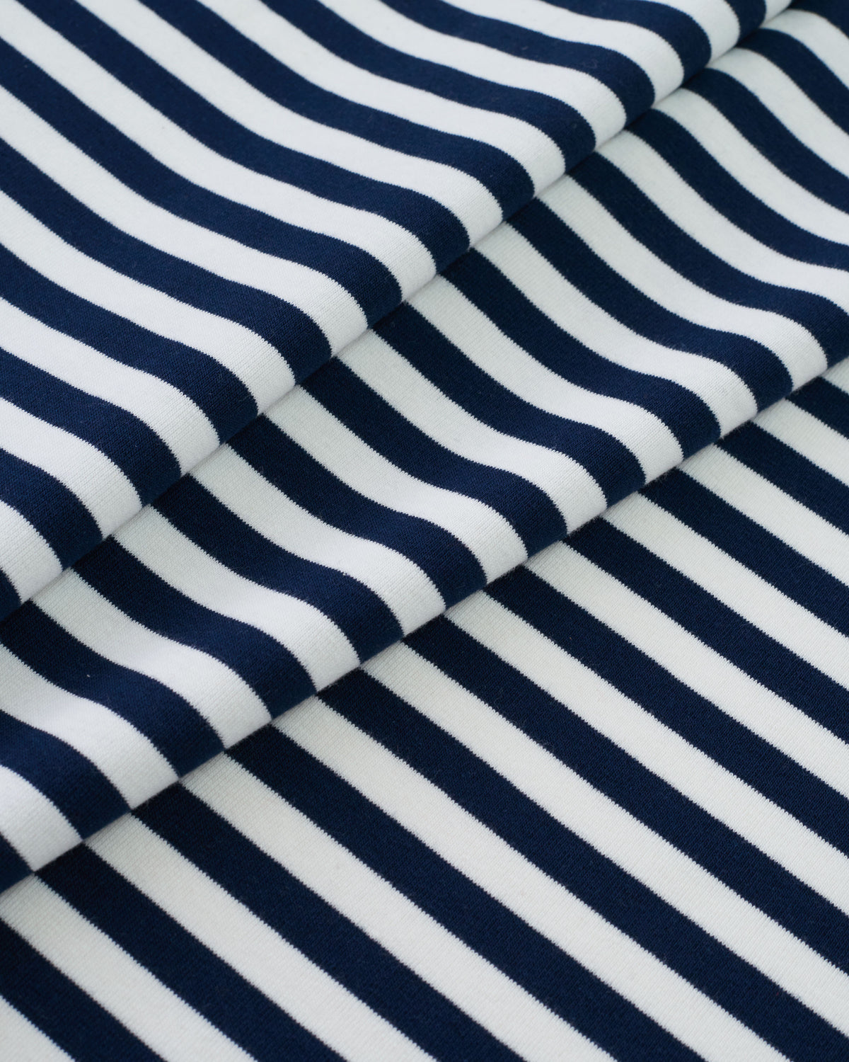 Navy and White Mid Weight Jersey Knit