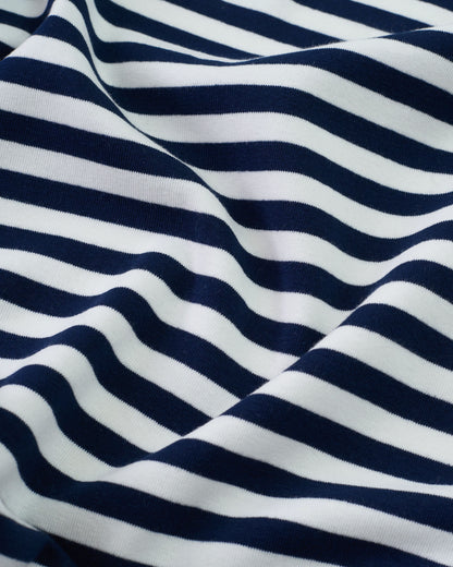 Navy and White Mid Weight Jersey Knit