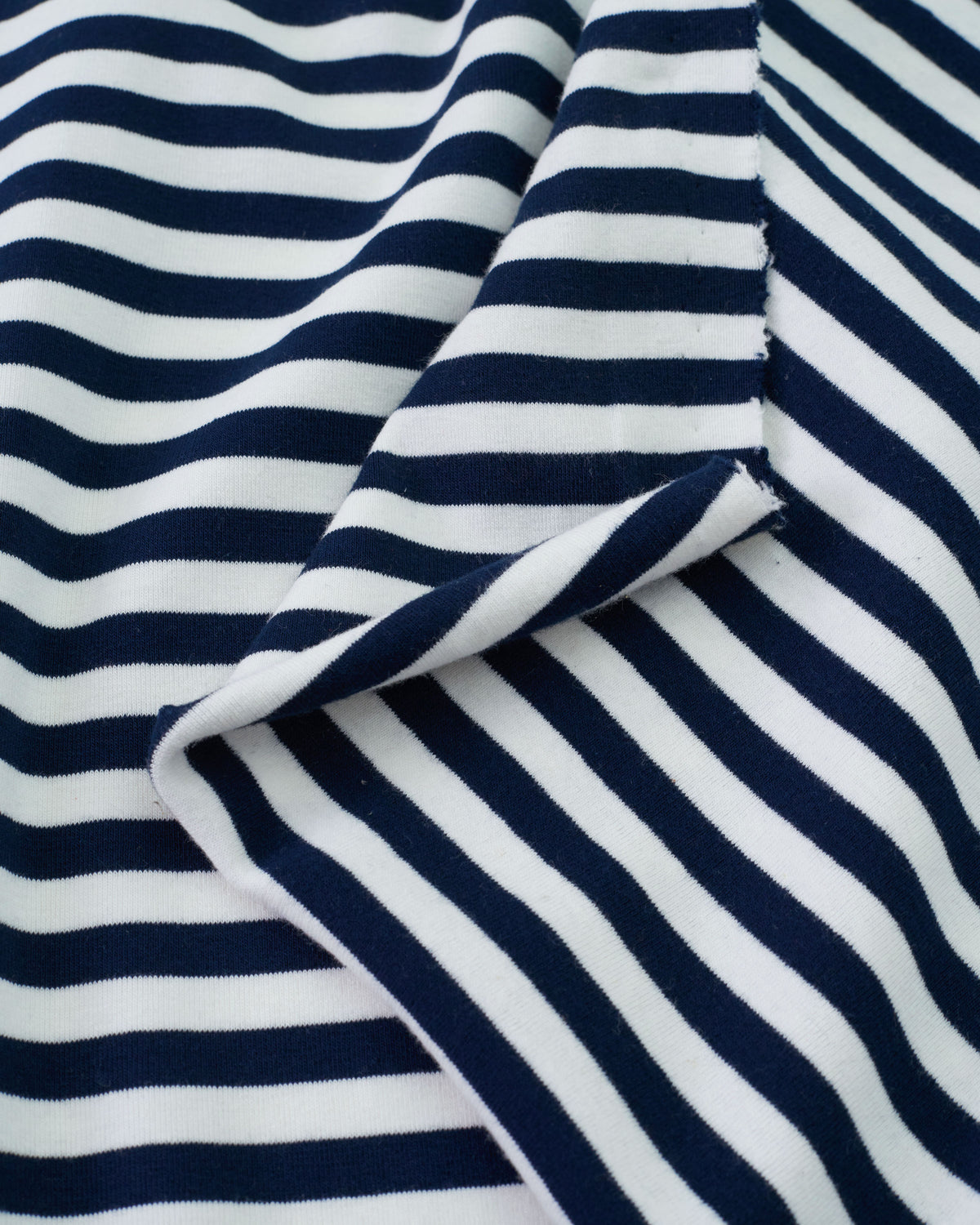 Navy and White Mid Weight Jersey Knit