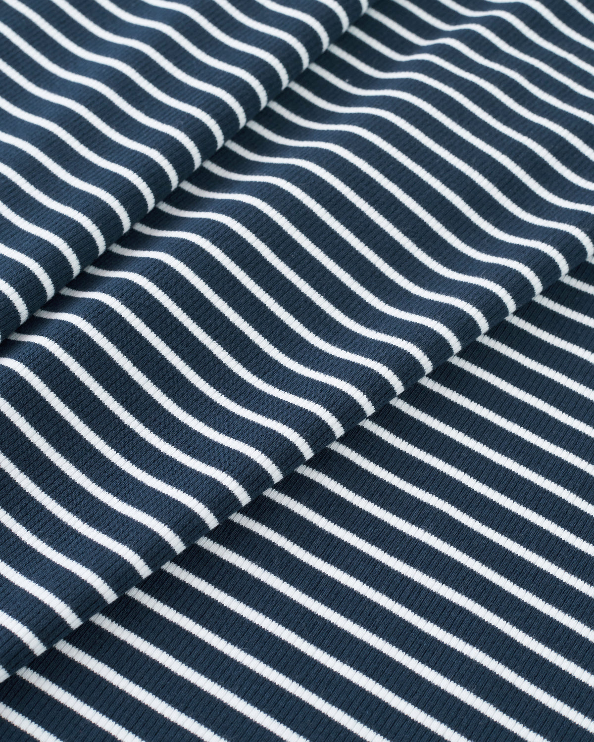 Navy Thin Stripe Rib Knit