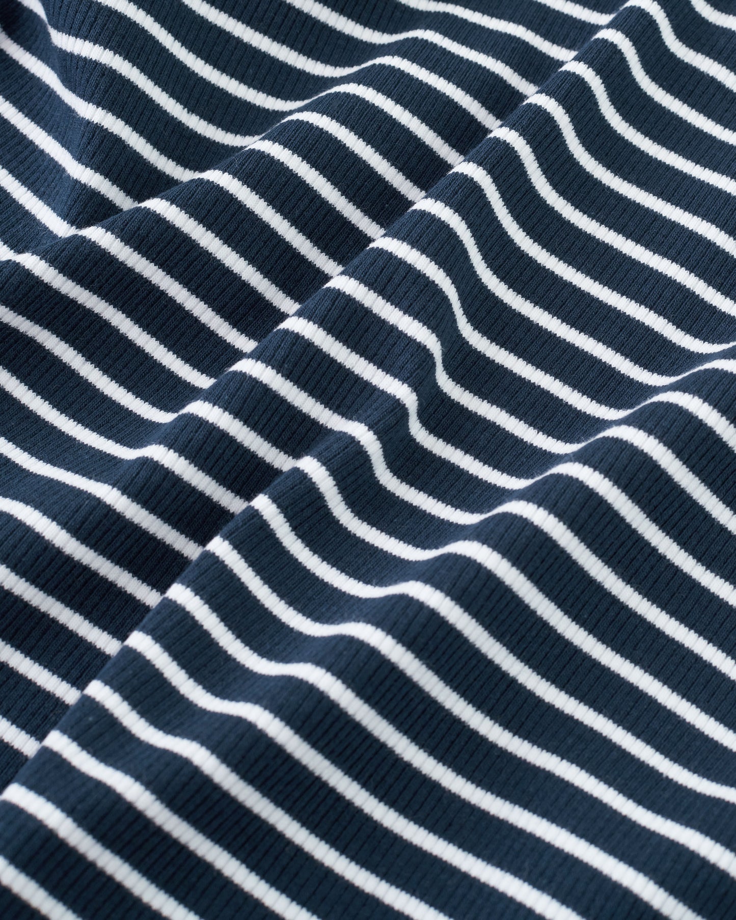 Navy Thin Stripe Rib Knit
