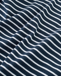 Navy Thin Stripe Rib Knit