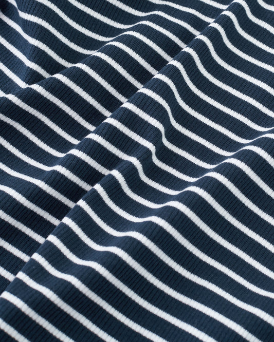 Navy Thin Stripe Rib Knit