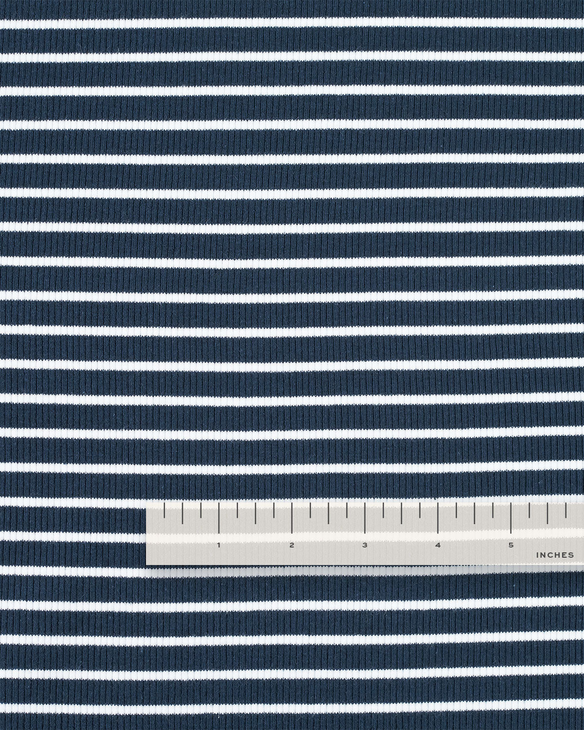 Navy Thin Stripe Rib Knit