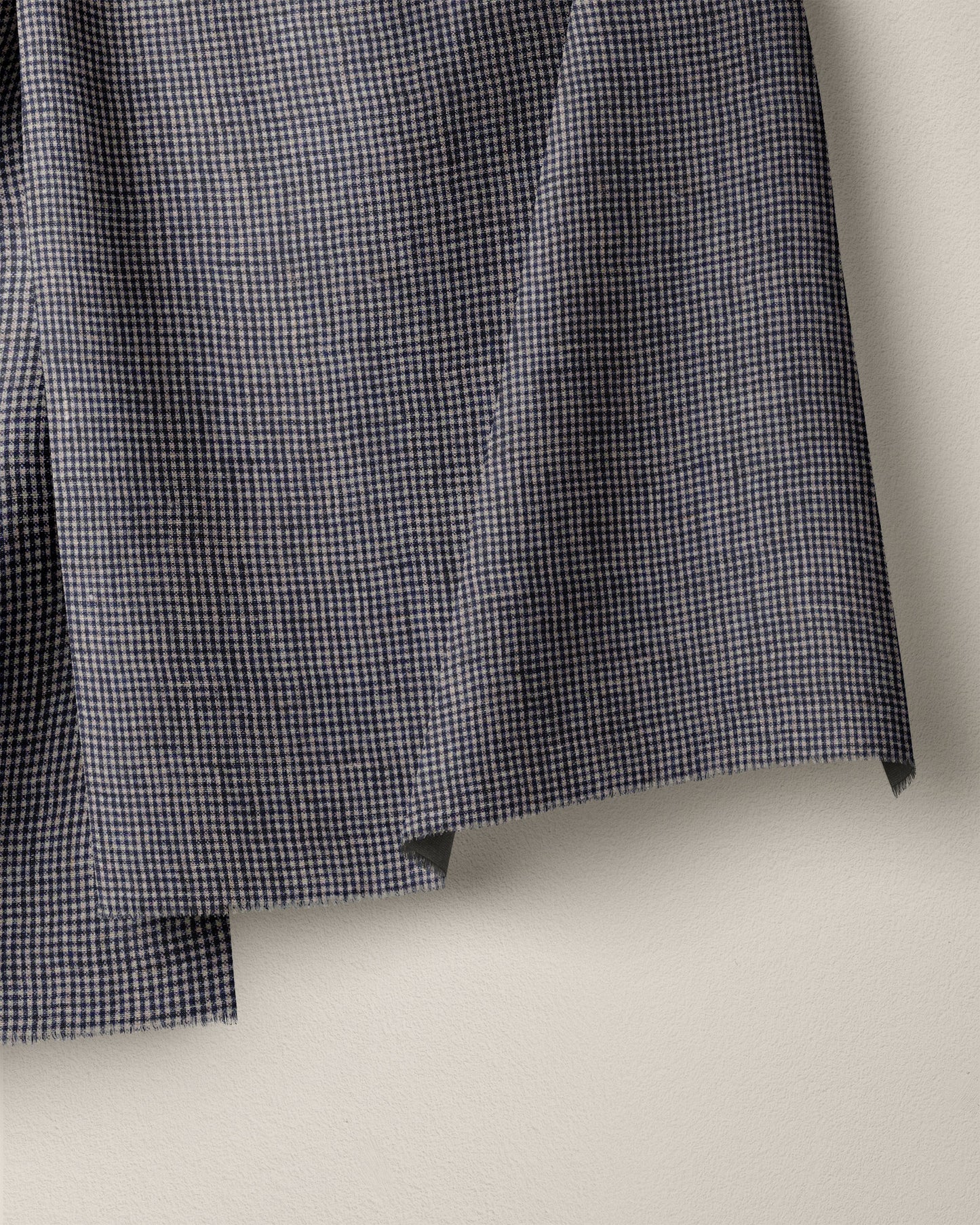 Navy Tiny Gingham Stonewashed Linen