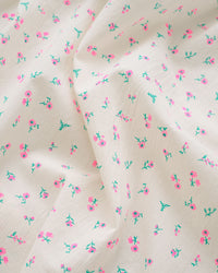Neon Pink Ditsy Floral Petite Blossom Cotton
