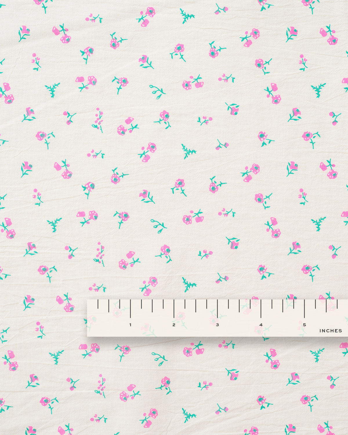 Neon Pink Ditsy Floral Petite Blossom Cotton