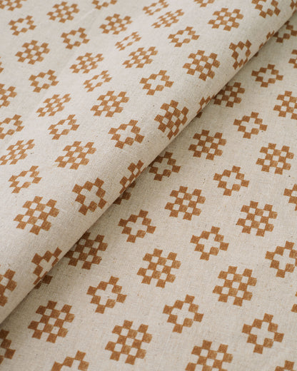 Patchwork Tile Custom Printed Linen Cotton Blend