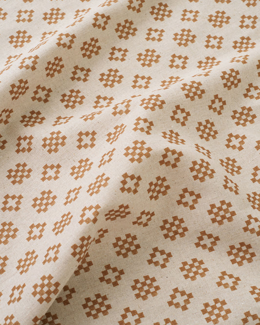 Patchwork Tile Custom Printed Linen Cotton Blend