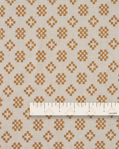 Patchwork Tile Custom Printed Linen Cotton Blend