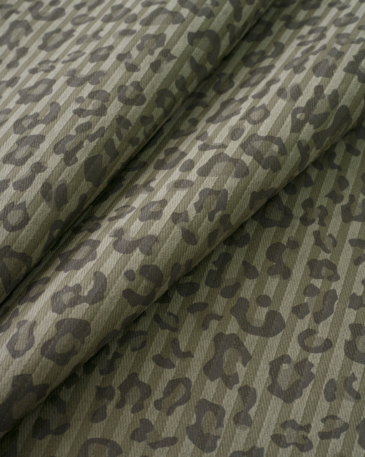 Pebble Leopard Print Tonal Stripe Twill