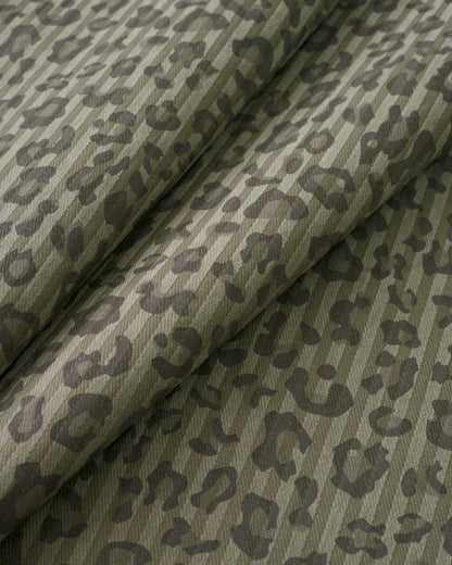Pebble Leopard Print Tonal Stripe Twill