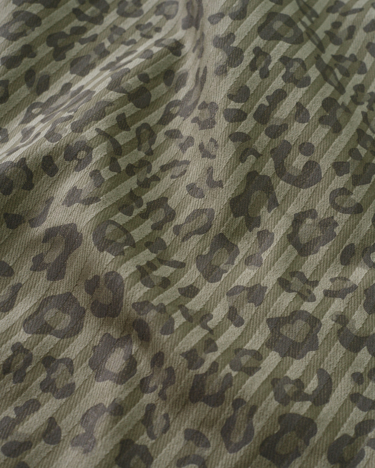Pebble Leopard Print Tonal Stripe Twill