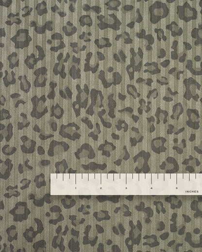 Pebble Leopard Print Tonal Stripe Twill