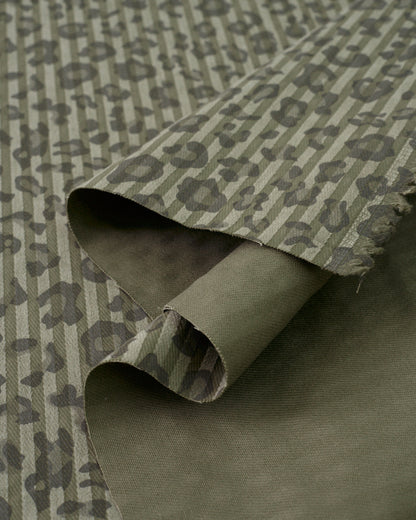 Pebble Leopard Print Tonal Stripe Twill