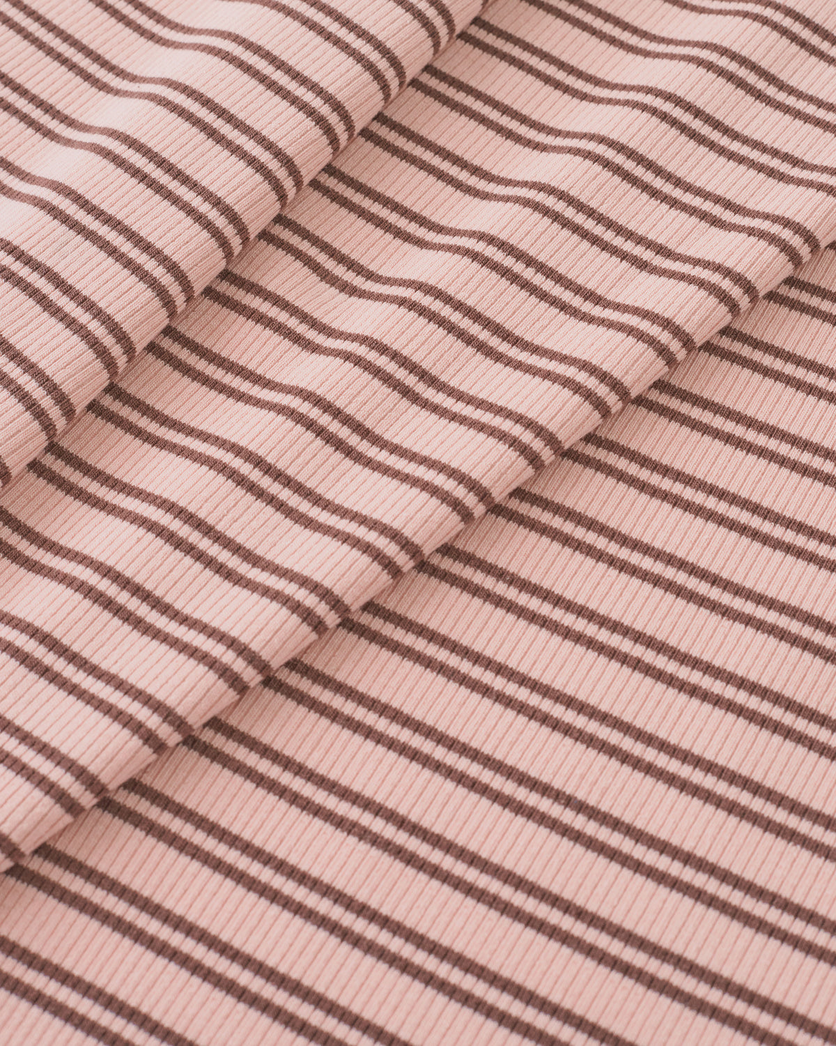 Pink and Cocoa Double Stripe Rib Knit