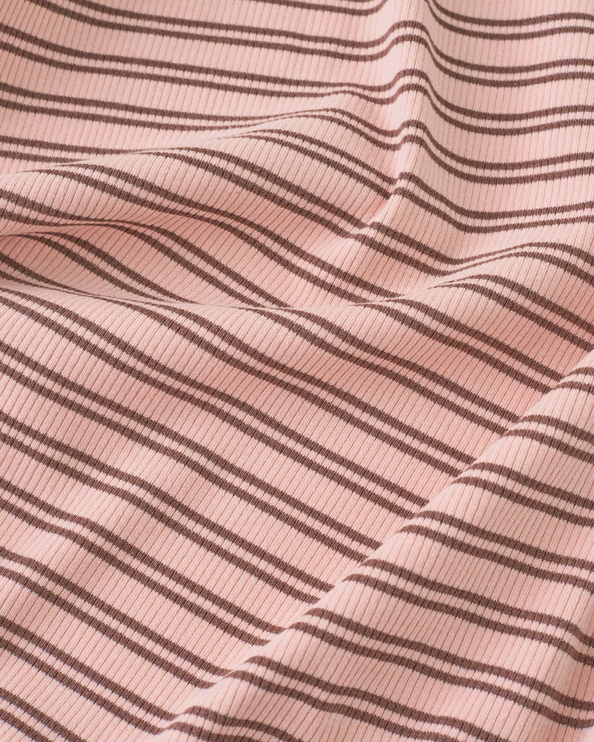 Pink and Cocoa Double Stripe Rib Knit