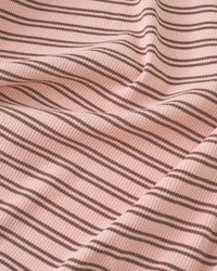 Pink and Cocoa Double Stripe Rib Knit