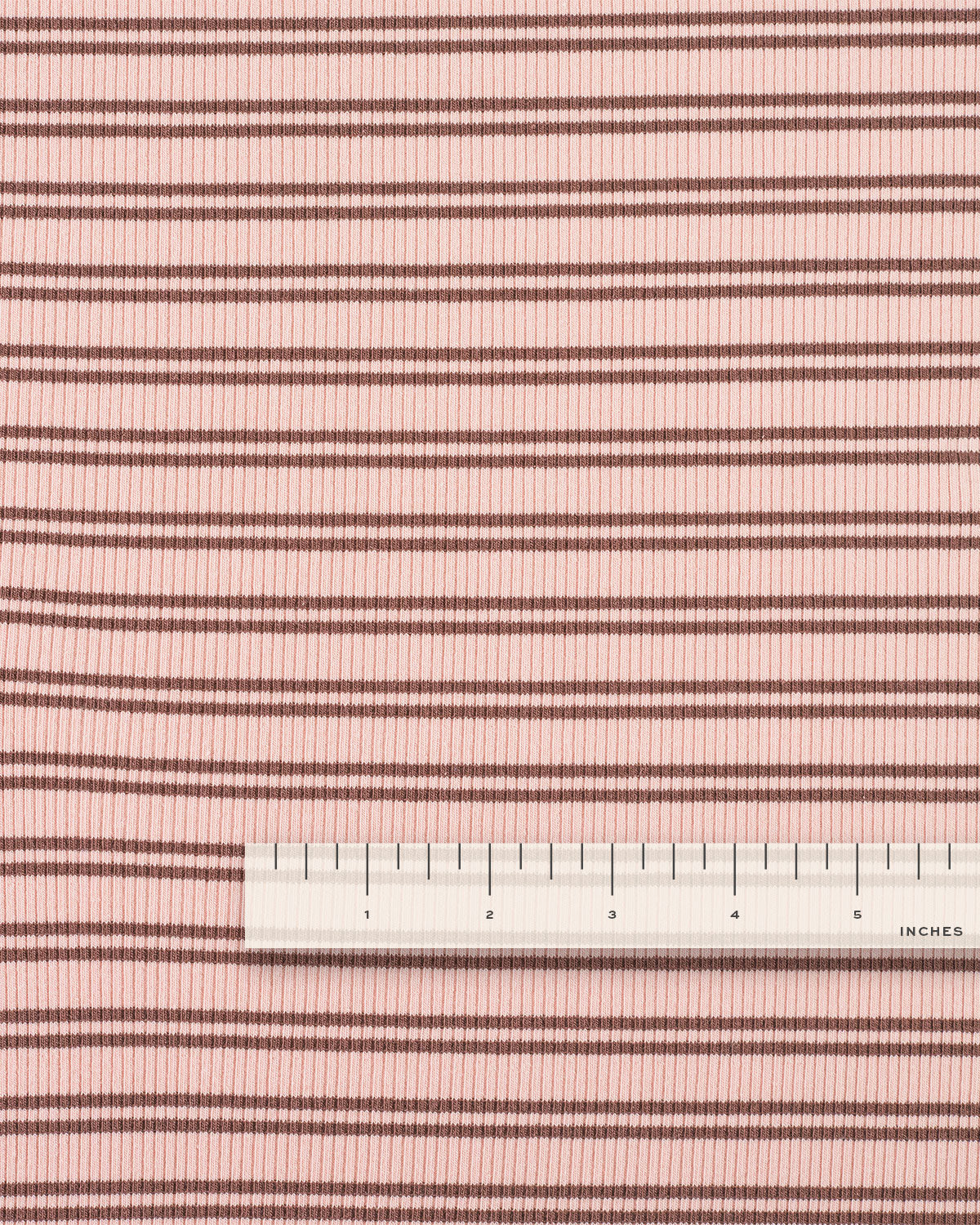 Pink and Cocoa Double Stripe Rib Knit