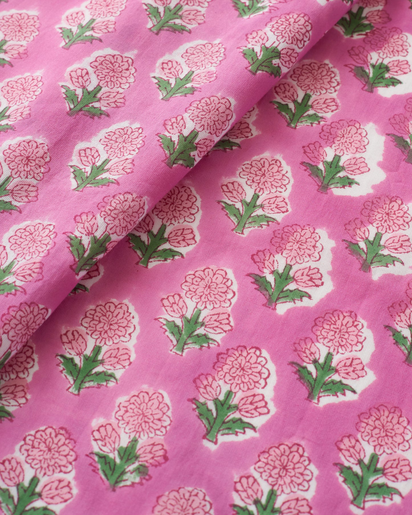 Pink and Pink Bloom Block Print