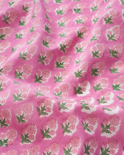 Pink and Pink Bloom Block Print