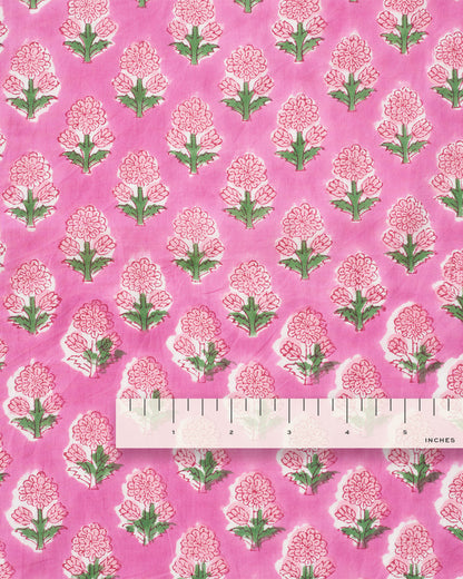 Pink and Pink Bloom Block Print