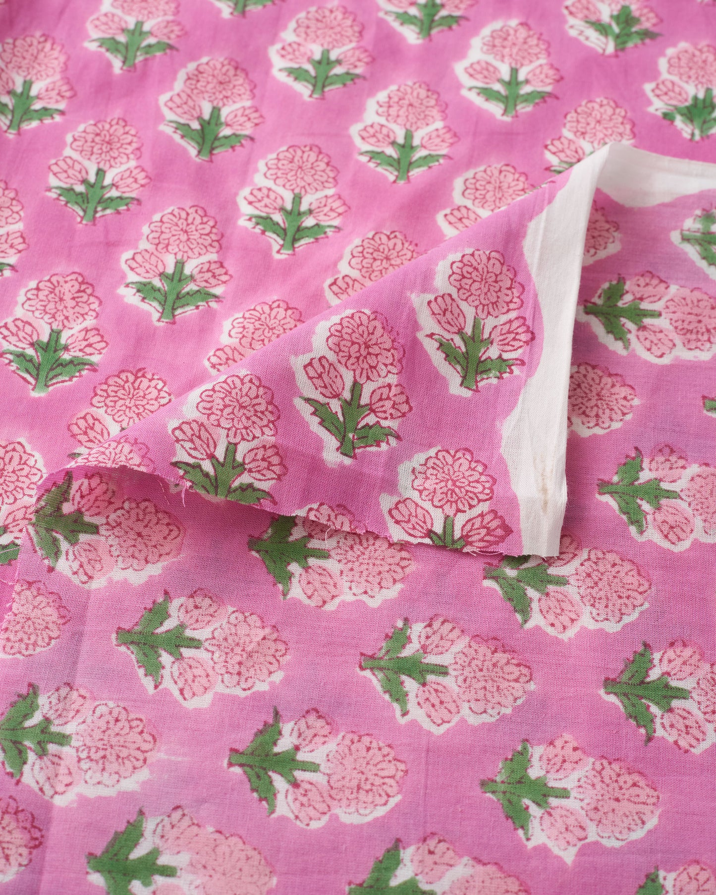 Pink and Pink Bloom Block Print