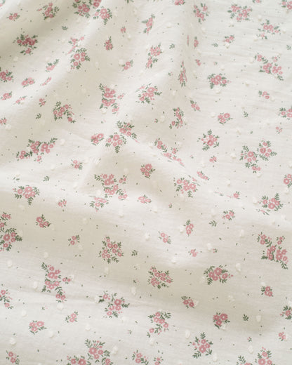 Pink Swiss Dot Blooms Cotton
