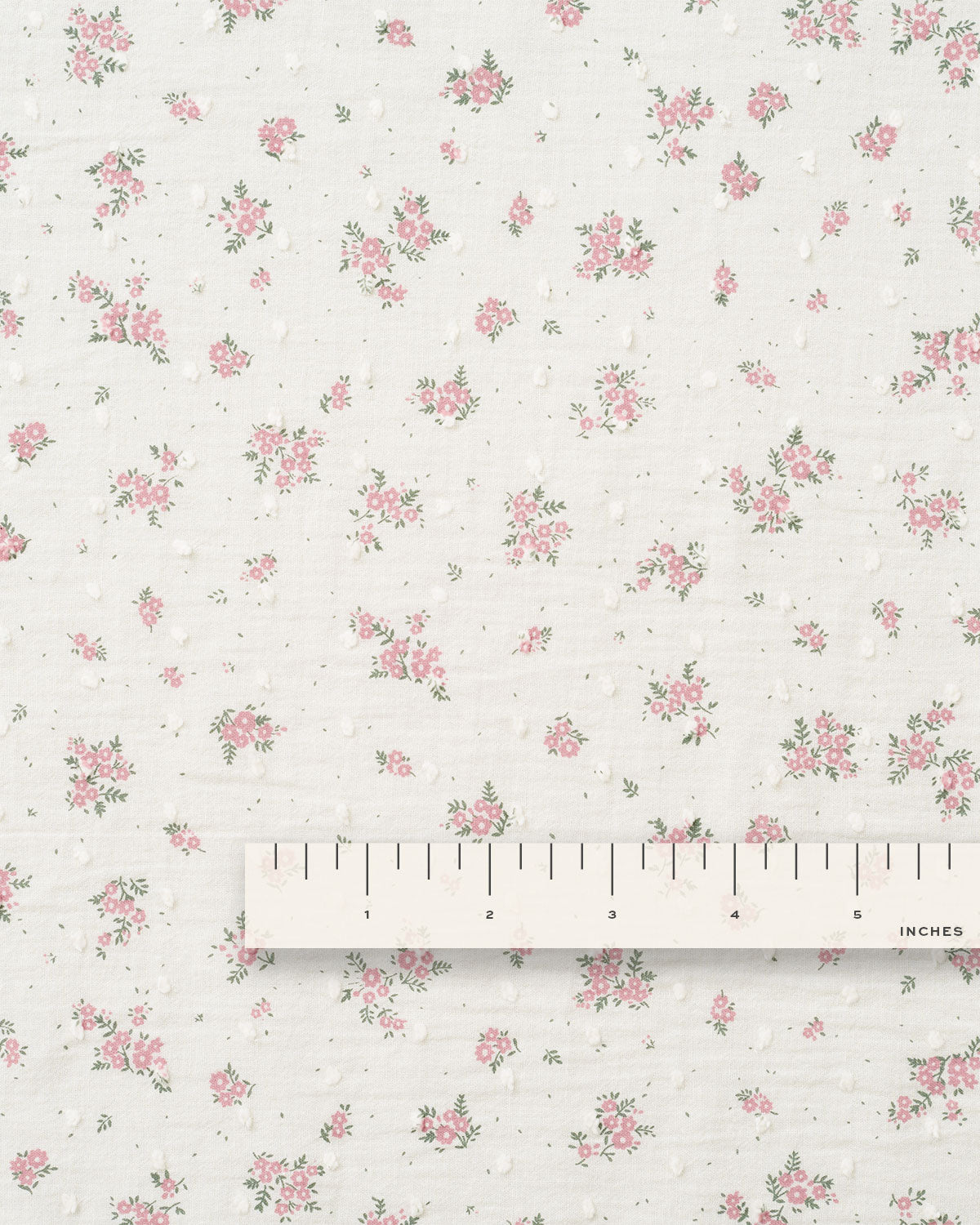 Pink Swiss Dot Blooms Cotton