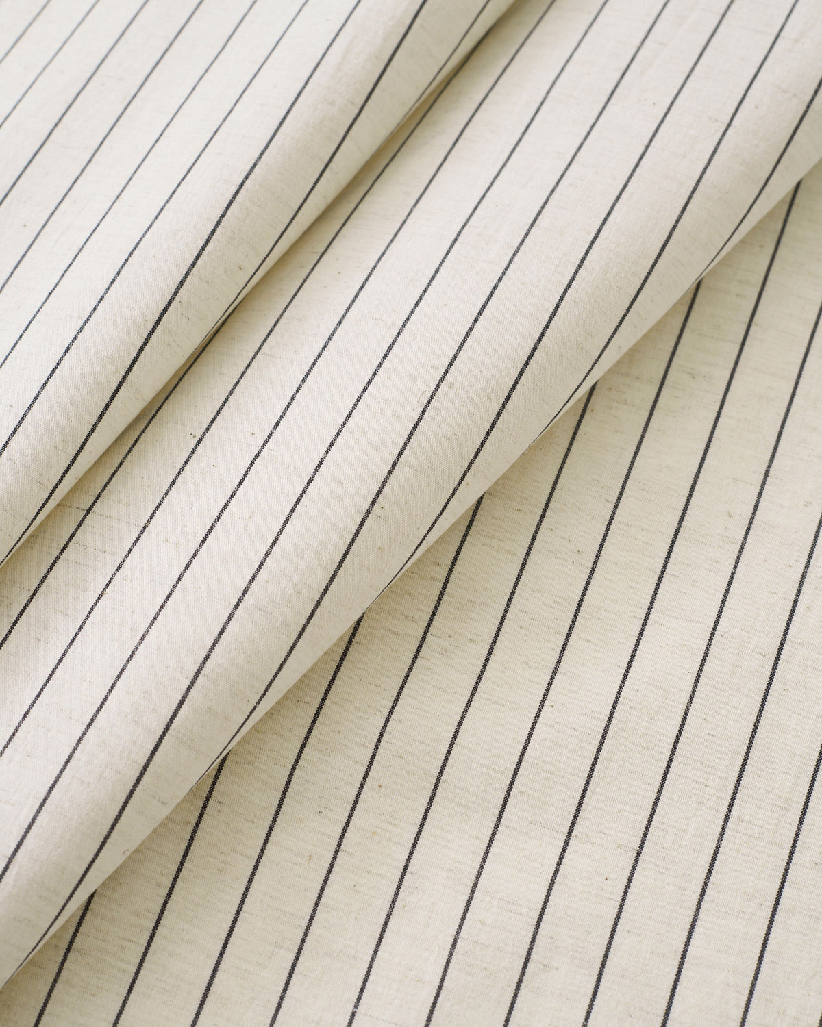 Pinstripe Linen Cotton - Natural / Black