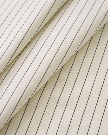 Pinstripe Linen Cotton - Natural / Black