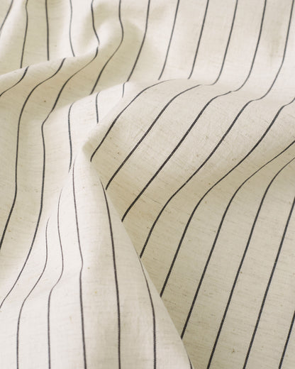 Pinstripe Linen Cotton - Natural / Black