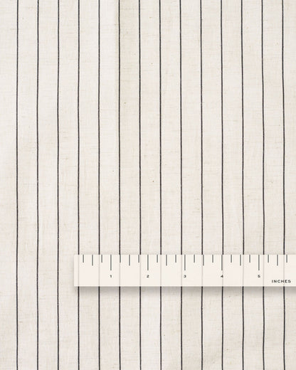 Pinstripe Linen Cotton - Natural / Black