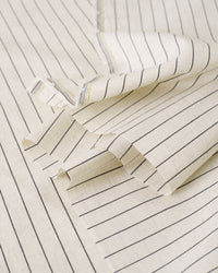 Pinstripe Linen Cotton - Natural / Black