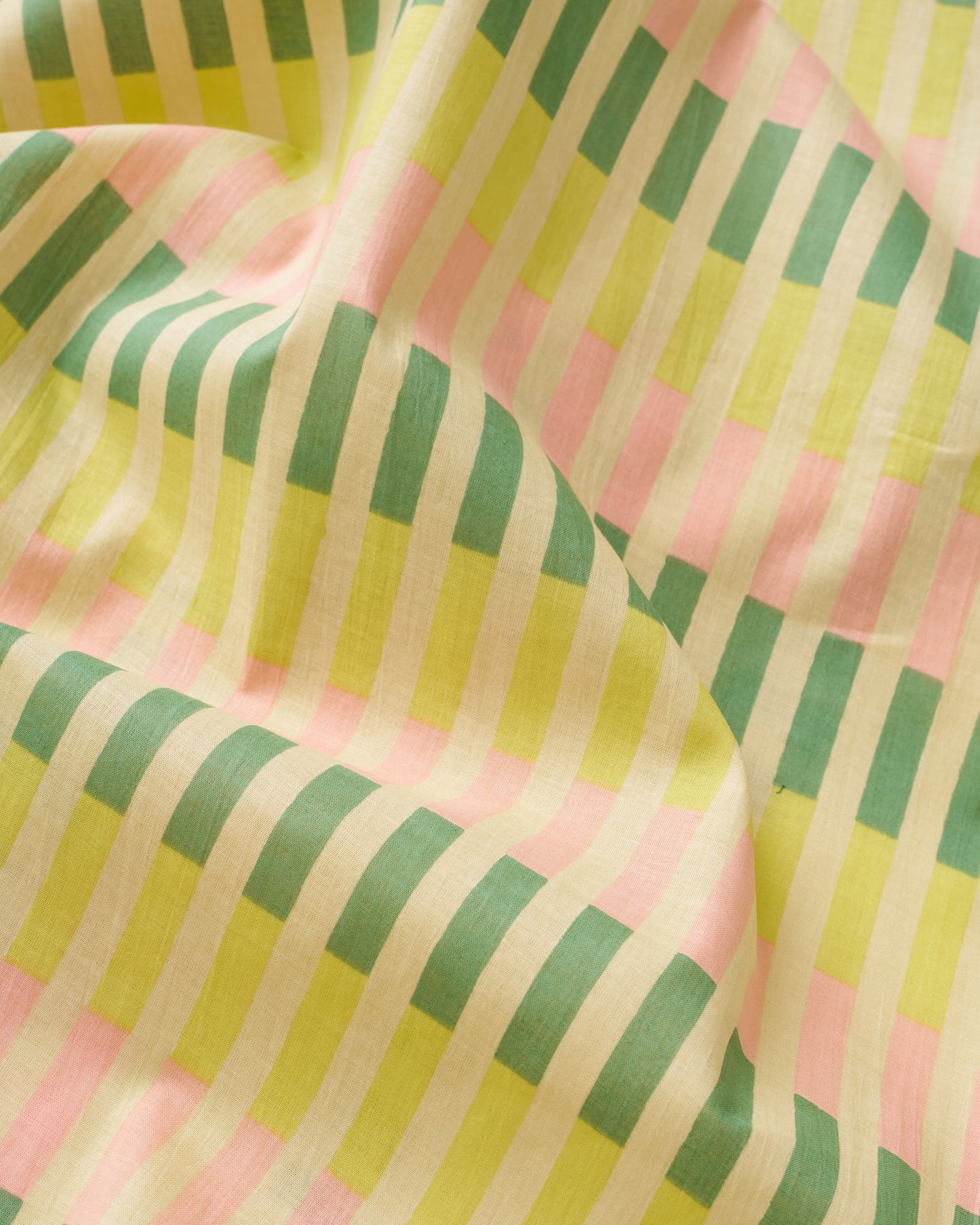 Polemo Multi Stripe Block Print Cotton