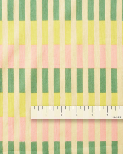 Polemo Multi Stripe Block Print Cotton