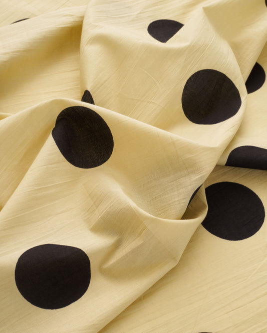 Black Polka Dot Block Print Cotton