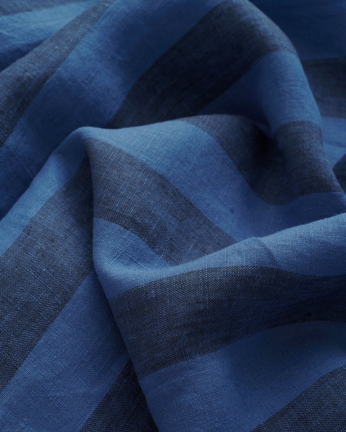 Port Blue Club Stripe Washed Linen