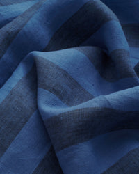 Port Blue Club Stripe Washed Linen
