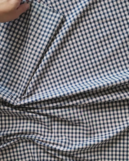 Light Blue Small Stitch Gingham Cotton