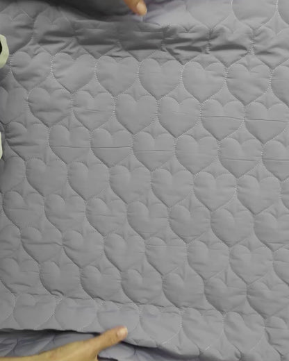 Hot Pink Tangerine Heart Quilted Puffy Nylon