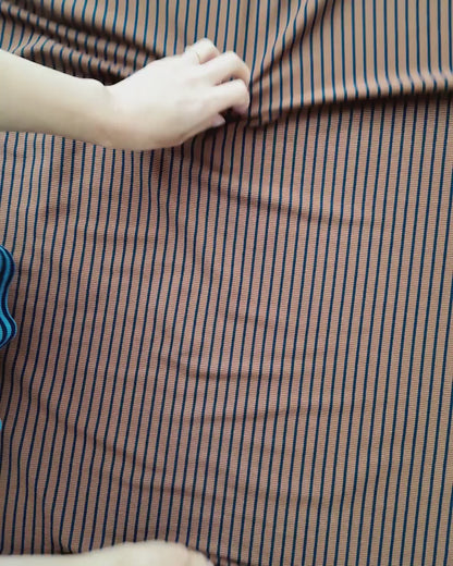 Wisteria and Cobalt Thin Stripe Rib Knit