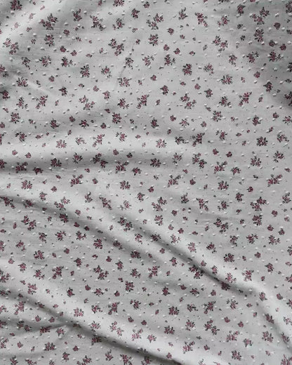 Blue Swiss Dot Blooms Cotton