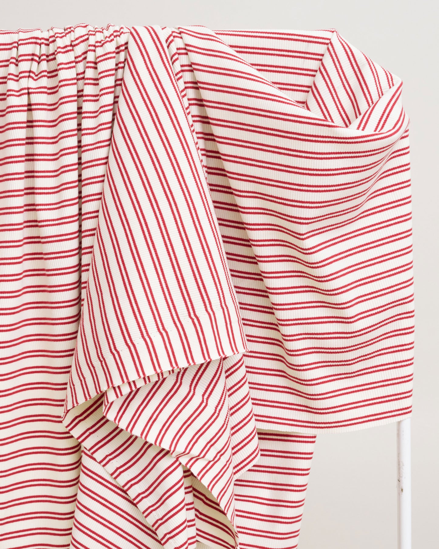 Red Double Stripe Rib Knit