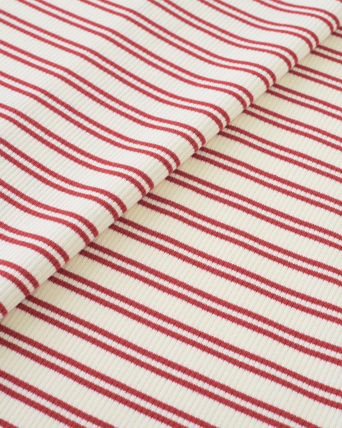 Red Double Stripe Rib Knit