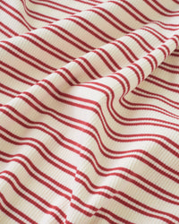 Red Double Stripe Rib Knit
