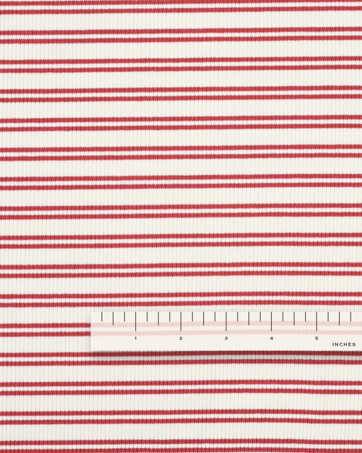 Red Double Stripe Rib Knit